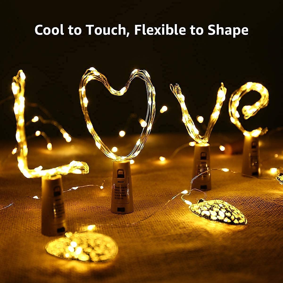 Wine Bottles Cork String Lights - Battery Powered - Decorations for Garden, Wedding, Christmas & Party - Warm Light – LEDs/3 Ft (Pack of 5)