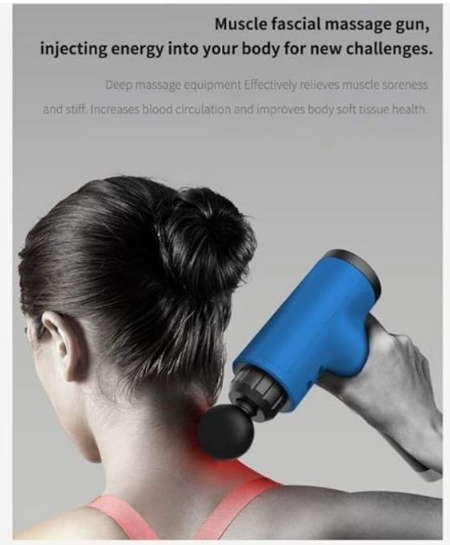 ACS Handheld Electric Deep Tissue Percussion Muscle Body Massager Gun with 6-speed, for Pain and Stress Relief with 4 Massage Head(Multi)