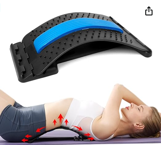 Back Stretcher, Back Massager for Bed, Chair and Car, Multi-Level Lumbar Support, Lower and Upper Muscle Pain Relief, Back Stretcher Device
