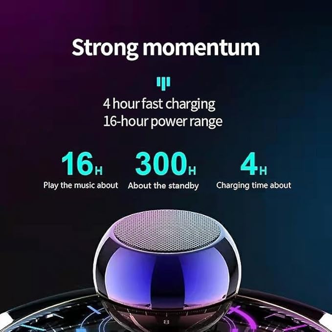 Mini Boost 4 Bluetooth Speaker 4D Mini Electroplating Round Steel Speaker - Multicolor